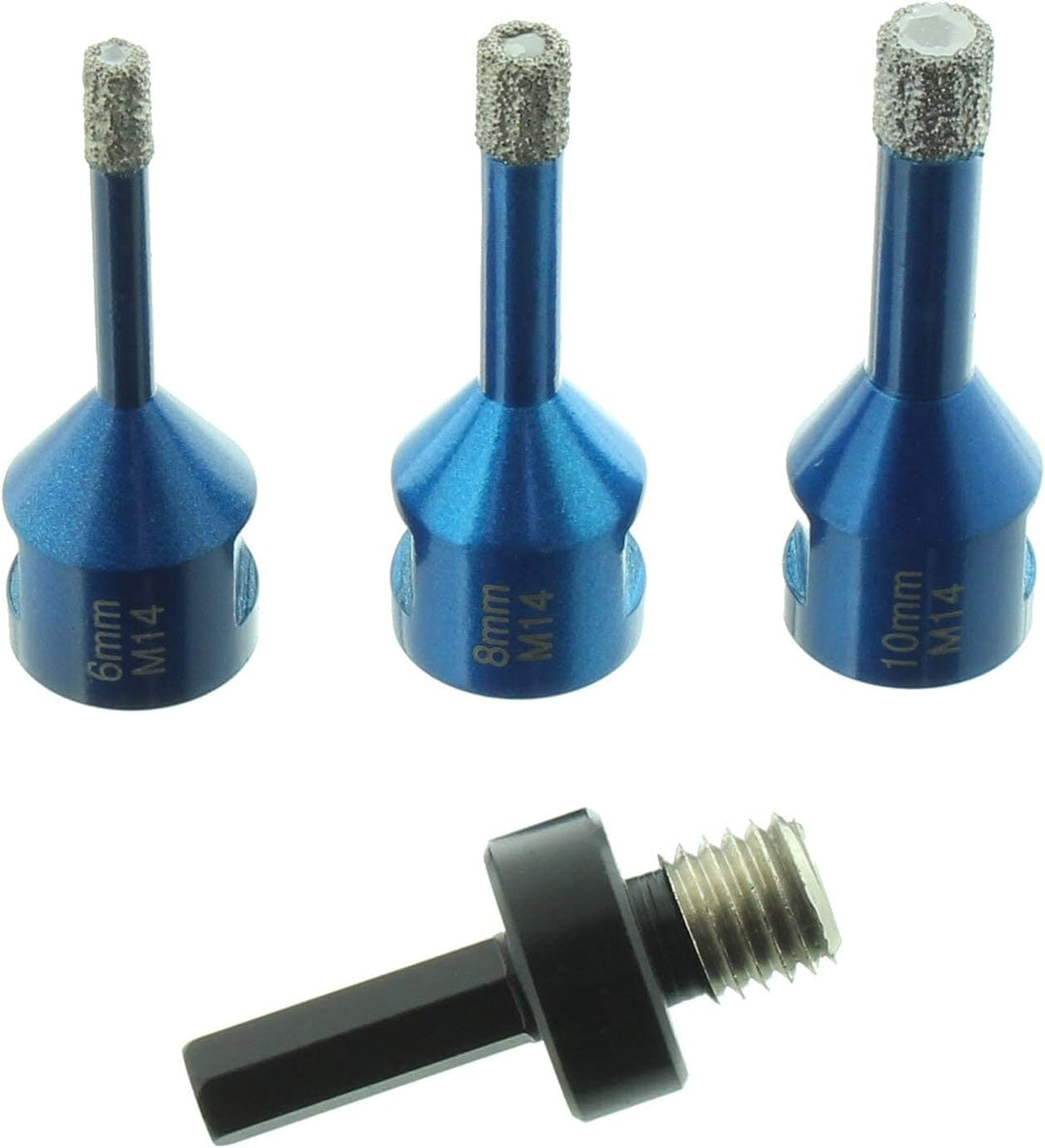 M14 Fliesenbohrkronen Feinsteinzeug Fliesenbohrer Granit Diamant-Bohrkrone Set 6, 8 und 10mm passend