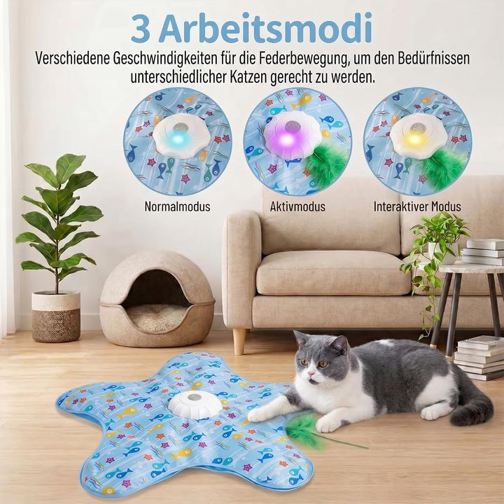 Interaktives Katzenspielzeug Selbstbeschäftigung, Katzenspielzeug Elektrisch mit Versteckspiel, Quie