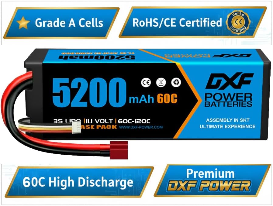 DXF 3S Lithium-Batterie, 5200mAh, 11.1V, 60C, RC-Batterie, mit Deans-Anschluss für ferngesteuertes A