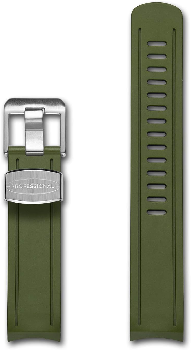 CRAFTER BLUE CB02 Uhrenarmband mit Rundanstoss Gummiband Ersatz für Seiko Sumo SPB101J1,SPB125J1, SP