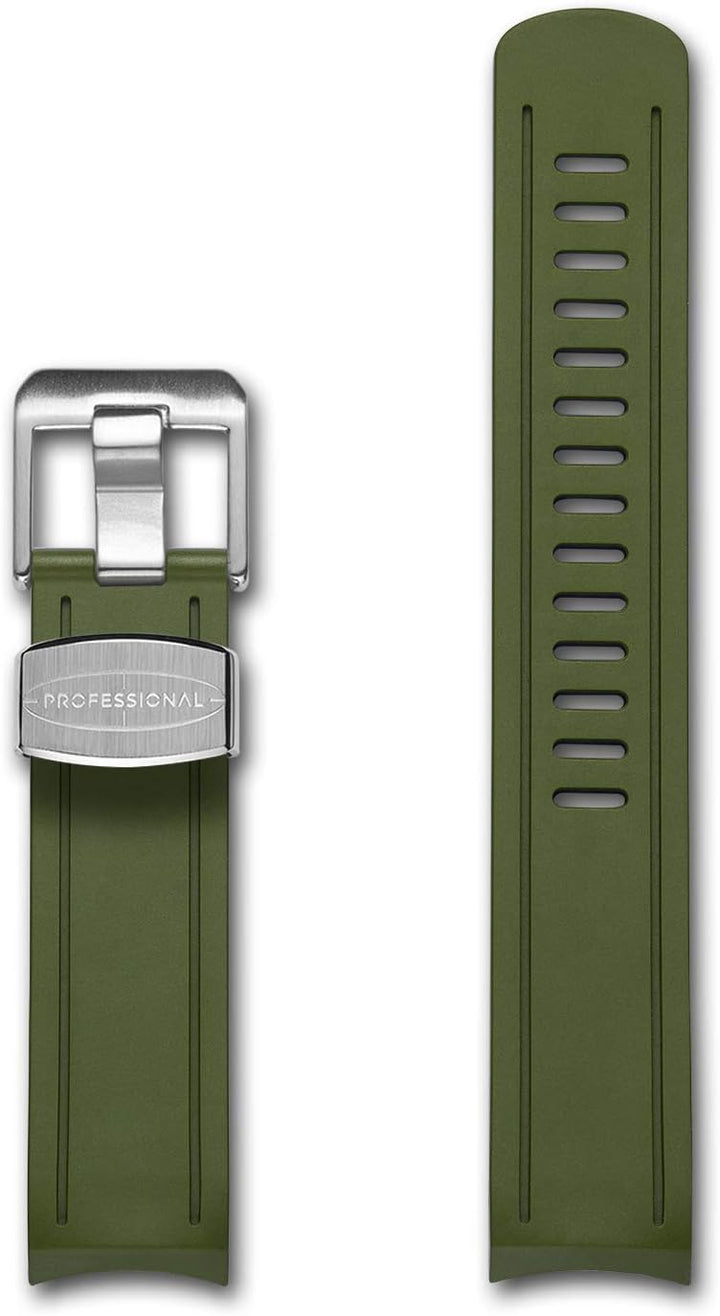 CRAFTER BLUE CB02 Uhrenarmband mit Rundanstoss Gummiband Ersatz für Seiko Sumo SPB101J1,SPB125J1, SP