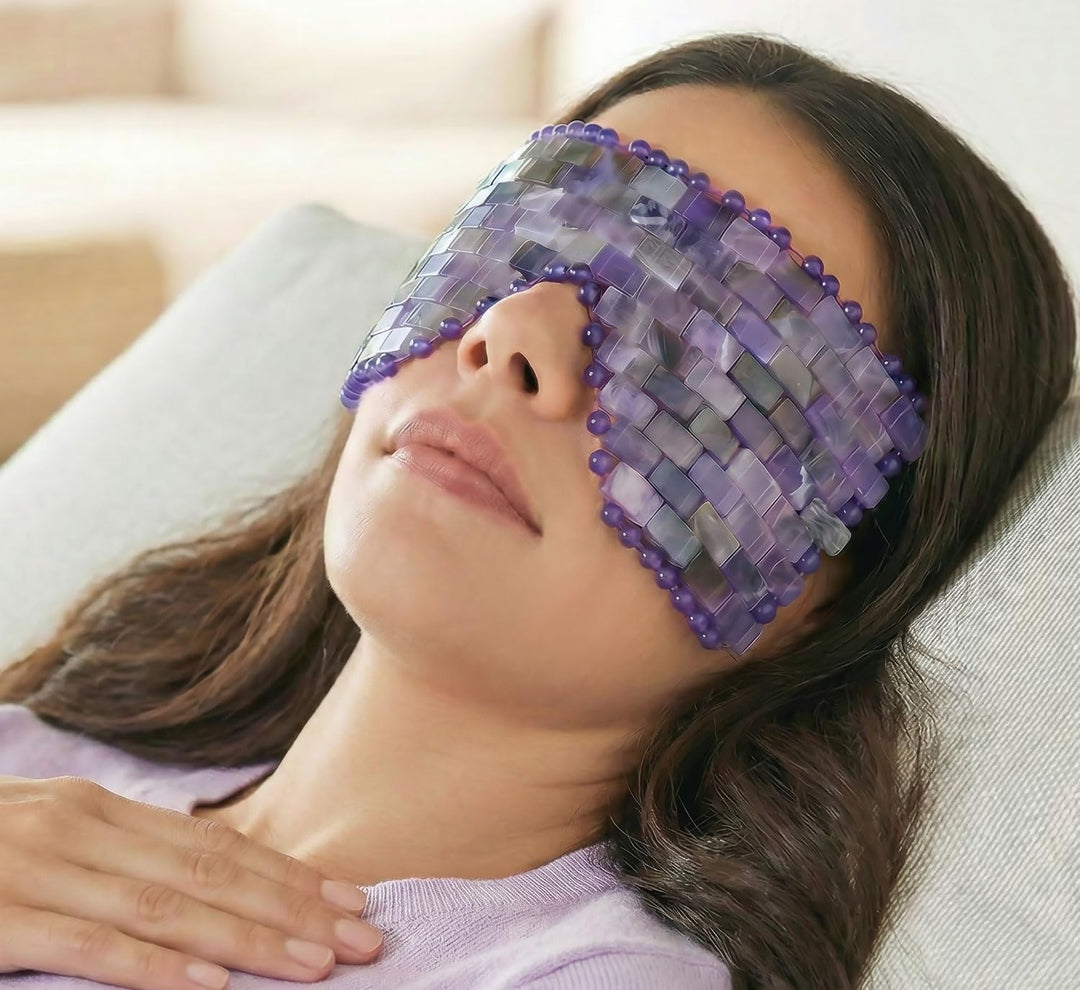 Amethyst-Augenmaske - Edelstein-Augenmaske fürs Gesicht - Wohlfühlhaut, Wellness, Beauty, Gesicht au
