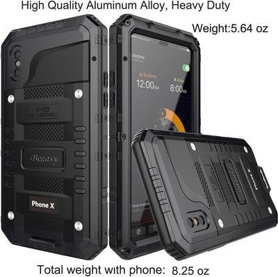 Beeasy Hülle Kompatibel mit iPhone X/XS, Wasserdicht Outdoor Stossfest Handy Case Militärstandard Sc