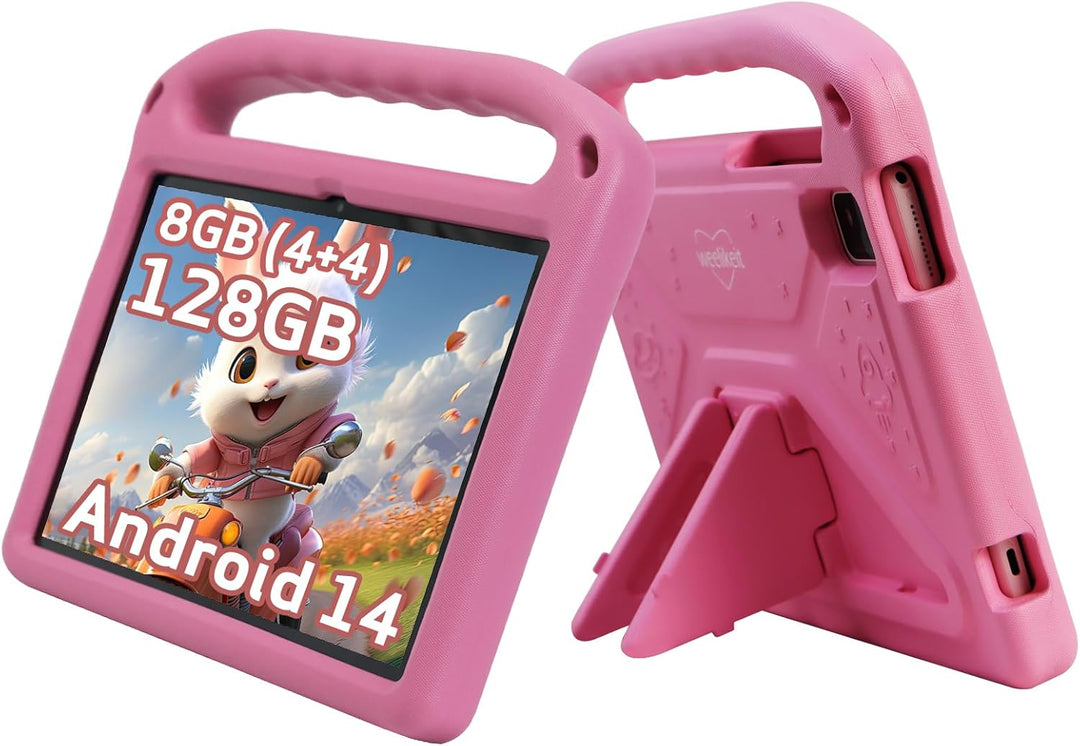 Kinder-Tablet, 10-Zoll-Tablet für Kinder, Android 14, Kleinkind-Tablet, 8 (4 + 4) GB RAM, 128 GB ROM