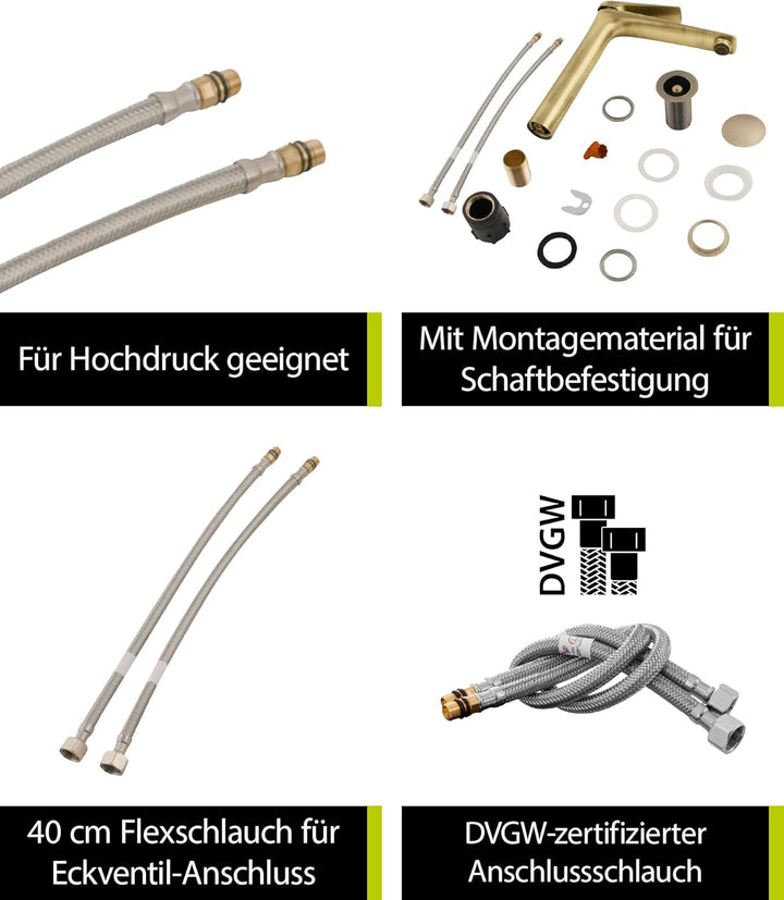 'aquaSu® Einhandmischer Orva für Waschtisch mit Wassersparmischdüse, ressourcensparende Kaltwassermi