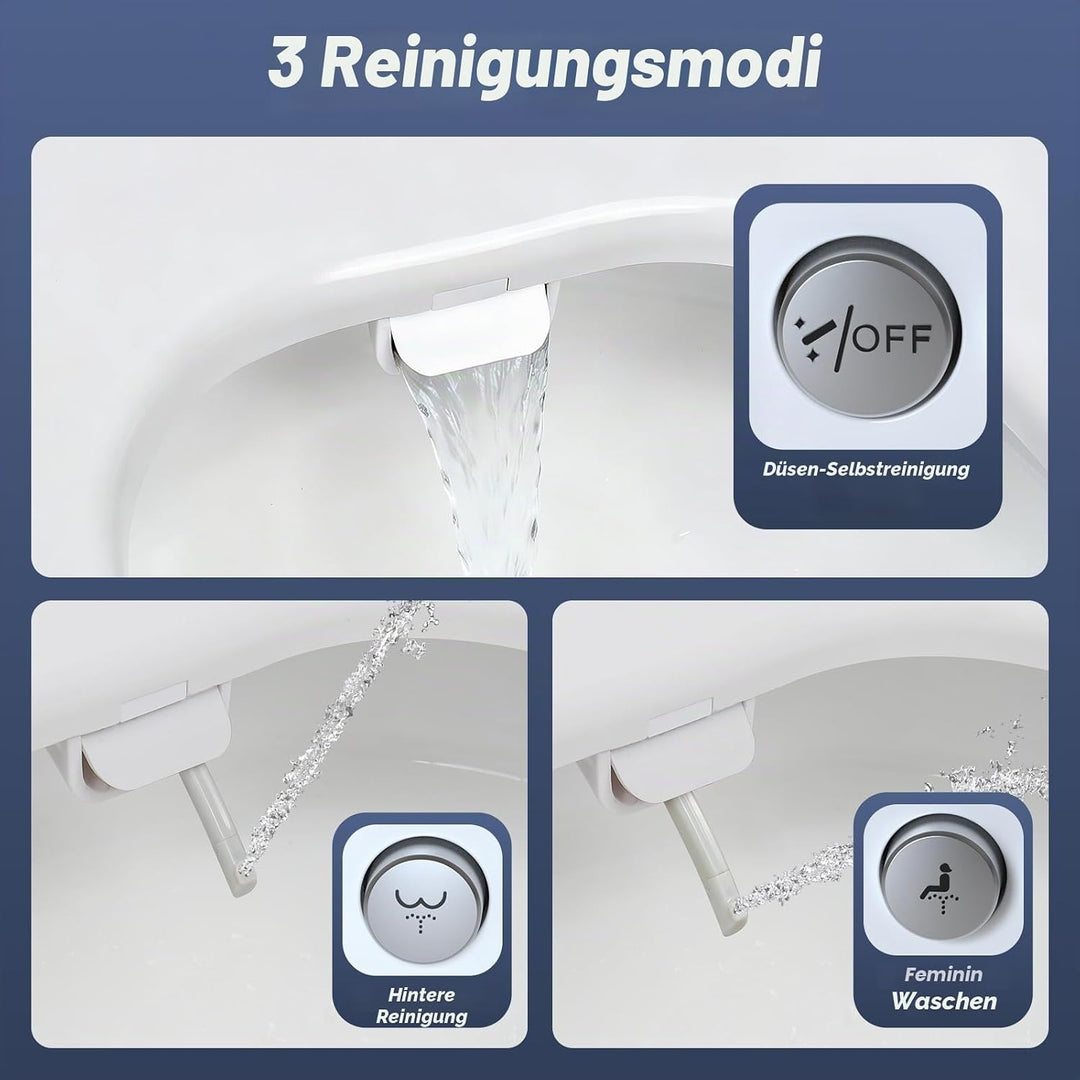 SAMODRA WC Sitz O Form mit Absenkautomatik - Bidet Toilettensitz - Dusch WC Aufsatz Bidet Japanische