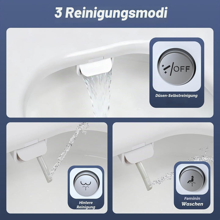 SAMODRA WC Sitz O Form mit Absenkautomatik - Bidet Toilettensitz - Dusch WC Aufsatz Bidet Japanische