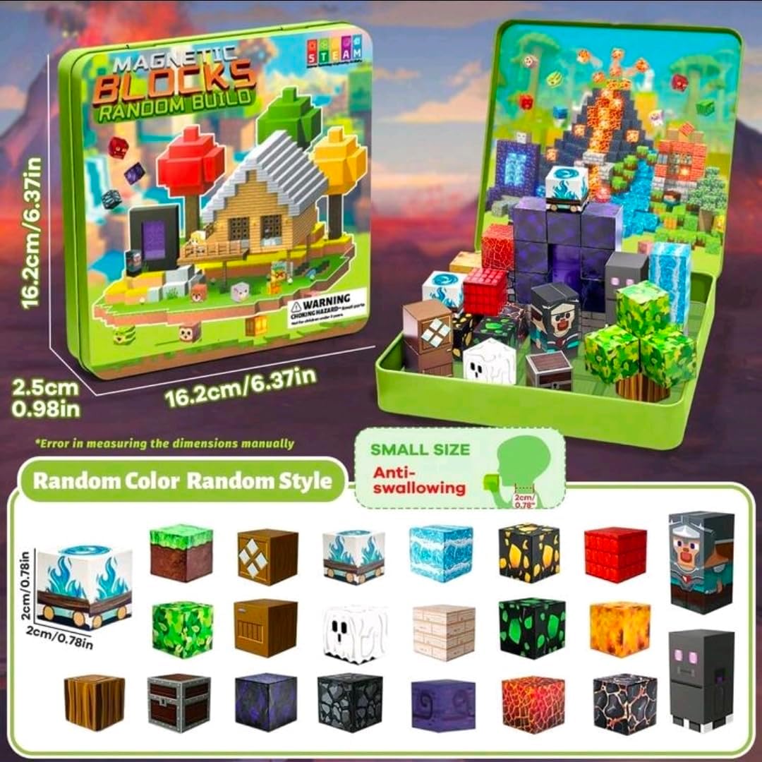 Magnetische Bausteine Kinder – Reiseset 49 Teile | Kreatives Lernspielzeug mit Tiermotiven | Magnet