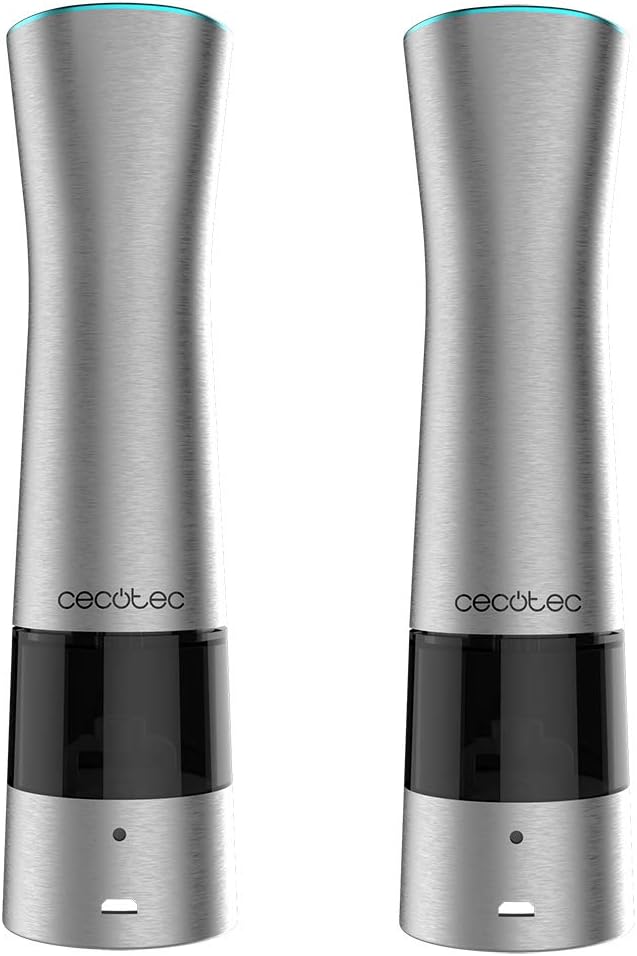 Cecotec elektrische Kaffemühle InstantMill Press Duo, Edelstahlkörper, Pressfunktion, Keramikmahlräd