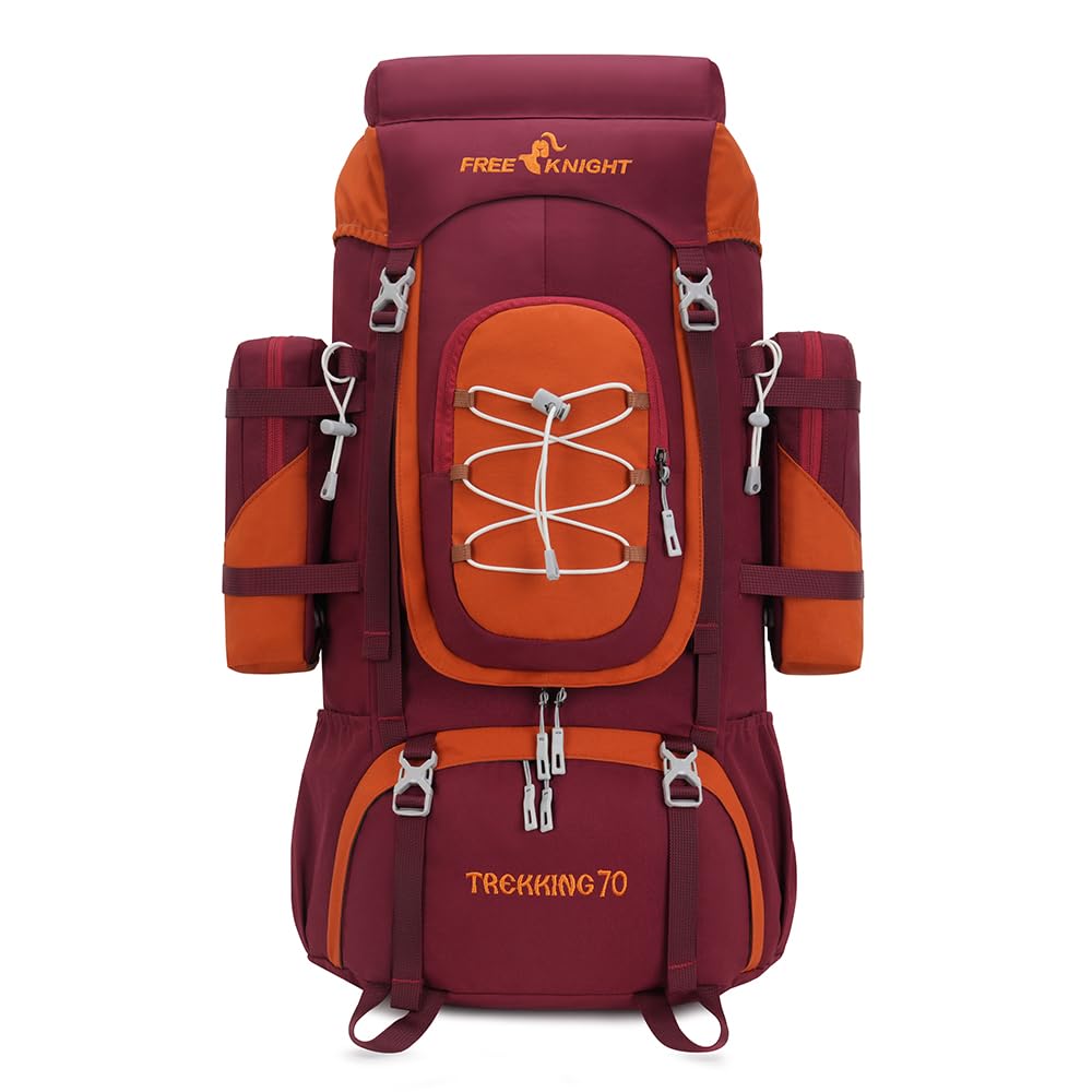 Bseash 70L (65+5) Wasserdichter Wanderrucksack mit Regenschutz, Outdoor-Sport, Reisen, Tagesrucksack