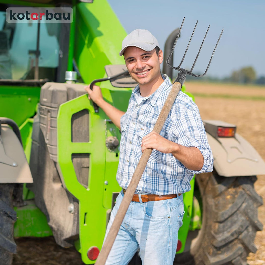KOTARBAU® Forke 4 Zinken Heugabel Mistgabel Mistforke Gartengabel Gartenforke Dunggabel Spatengabel