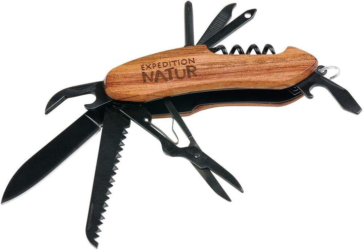 moses. 9820 Unisex Jugend Outdoor-Taschenmesser, Schwarz-Braun, handlich Single, Single