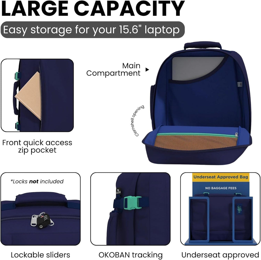 Cabinzero Unisex Rucksack, Deep Ocean