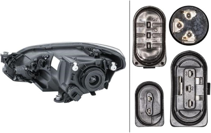 HELLA 1EJ 010 670-061 FF/Halogen-Hauptscheinwerfer - rechts - für u.a. VW Up (121, 122, BL1, BL2), R