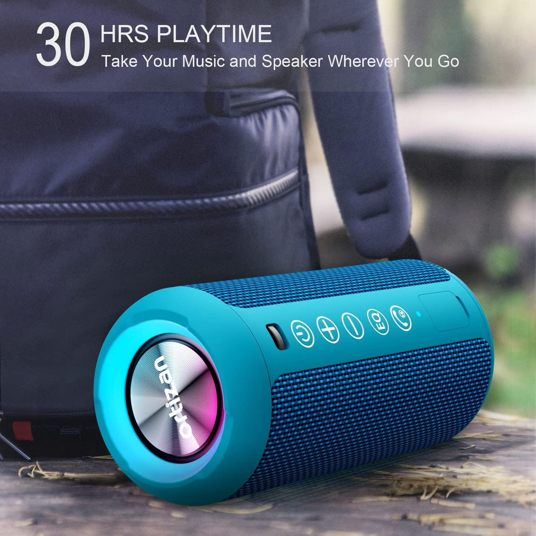 Ortizan Bluetooth Lautsprecher, Bleutooth Box mit LED-Licht, Tragbarer Mini Musikbox mit Freisprechf