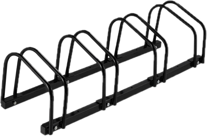Relaxdays Fahrradständer Boden, 4, 60 mm Reifenbreite, Metall, Garage, Fahrrad-Aufstellständer, schw