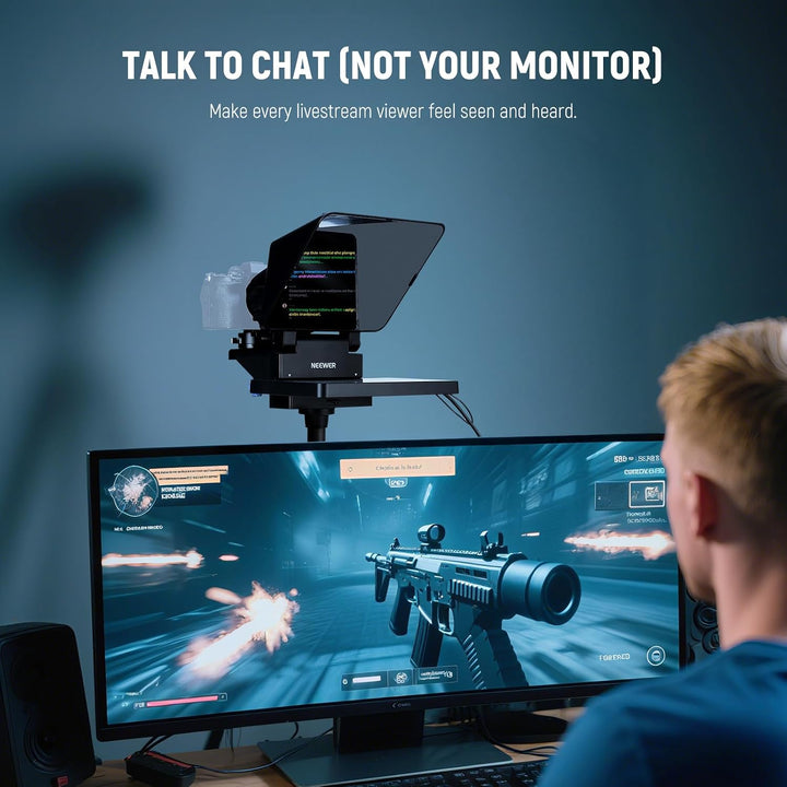NEEWER 2 in 1 Teleprompter 11 Zoll mit Monitor für Windows MacOS, Tragbare Prompter für Kamera Webca