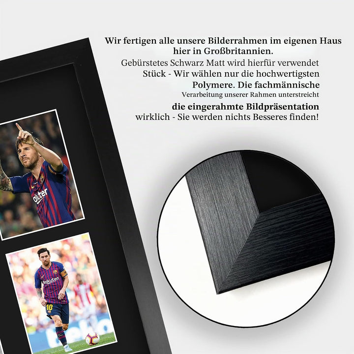 HWC Trading Lionel Messi A3 Gerahmte Signiert Gedruckt Autogramme Bild Druck-Fotoanzeige Geschenk Fü