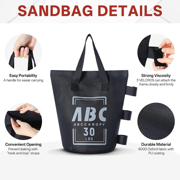 ABCCANOPY Gewicht/Sandsack für Pavillon, 4 Stück, schwarz, Schwarz