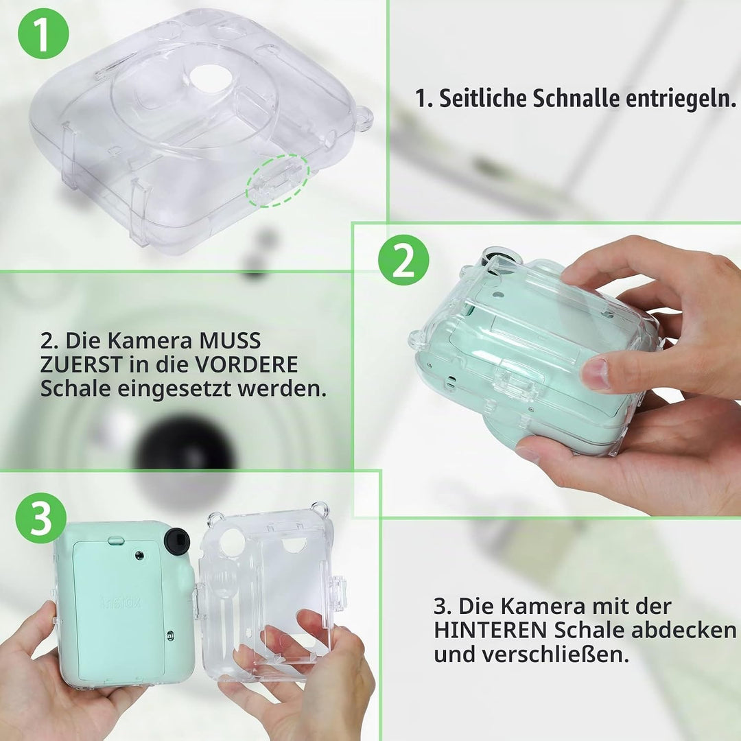 Aenllosi Tragetasche für Fujifilm Instax Mini 12 Sofortbildkamera Schutzhülle mit Folientasche zum S