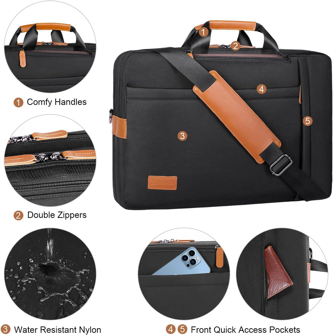 ESTARER Umwandelbar Rucksack Laptoptasche Umhängetasche Herren 17/17,3 Zoll Multifunktions Nylon Tas