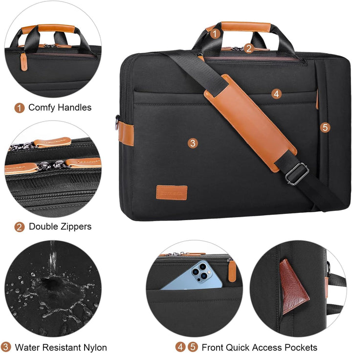 ESTARER Umwandelbar Rucksack Laptoptasche Umhängetasche Herren 17/17,3 Zoll Multifunktions Nylon Tas