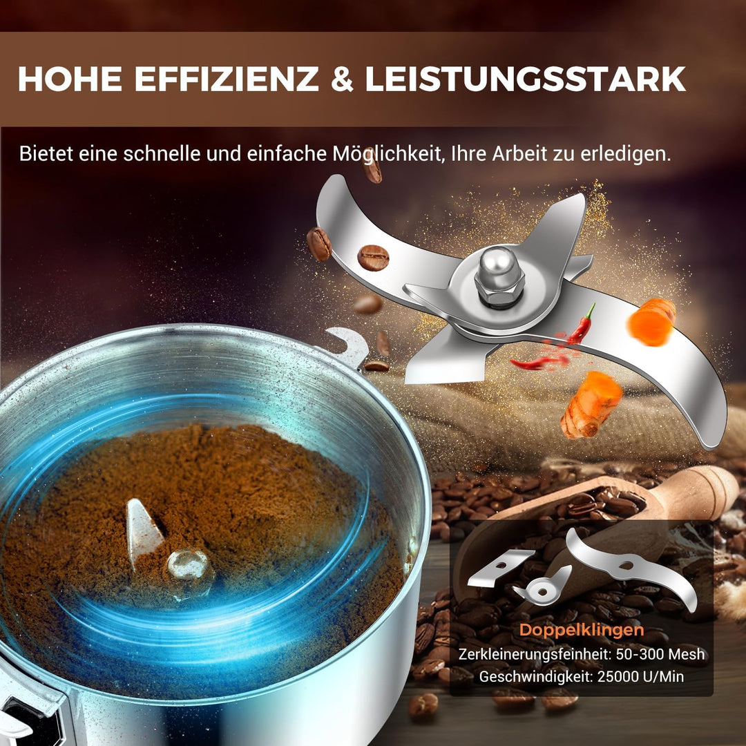 Elektrische Getreidemühle Mühle, 500g Kommerzielle Gewürzmühle 1400W Edelstahl Pulverisator Trockenm