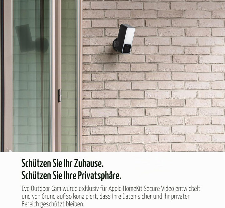 Eve Outdoor Cam – Smarte Überwachungskamera mit Flutlicht, Nachtsicht &amp; Energy (Matter) – Smarte Ste