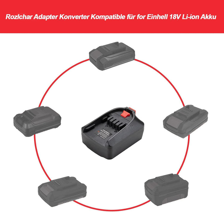 Adapter Konverter für Einhell 18V Li-Ion Akku auf für Bosch PBA 18V Li-Ion Elektrowerkzeug Akku (Kei