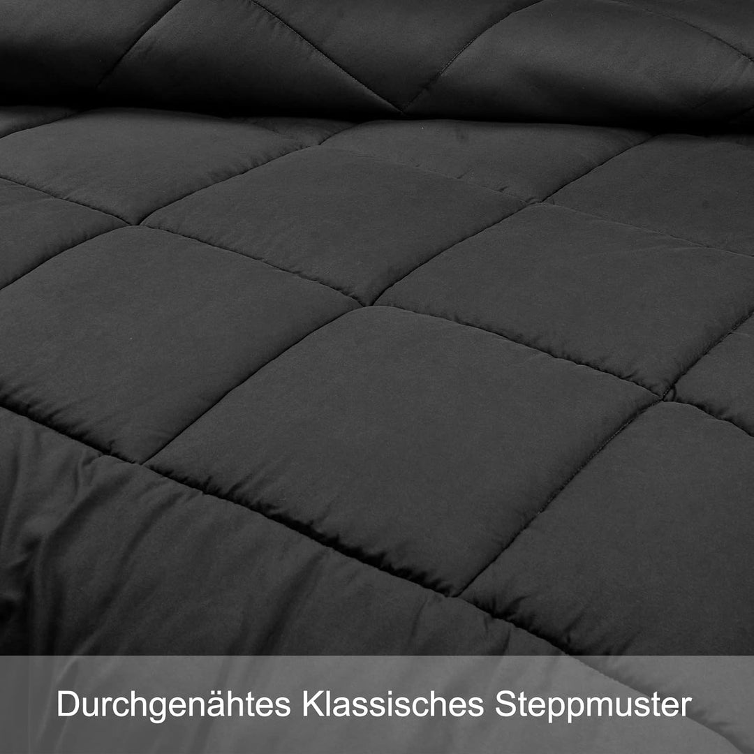 PHF Flauschige Bettdecke 200x200cm, Atmungsaktive Ganzjahresdecke 300GSM Füllung, Super Weich Steppd