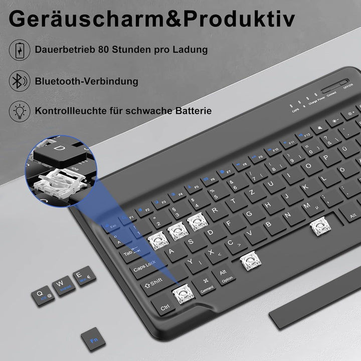 IVEOPPE Hülle mit Tastatur für iPad Pro 13" M5 2025/M4 2024, Deutsches QWERTZ Layout, Magnetisch Abn