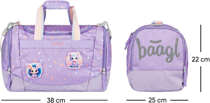 Baagl Sporttasche Mädchen Reisetasche Kinder Schule Reisen - Lieblingstiere | Schwimmtasche Kompakt