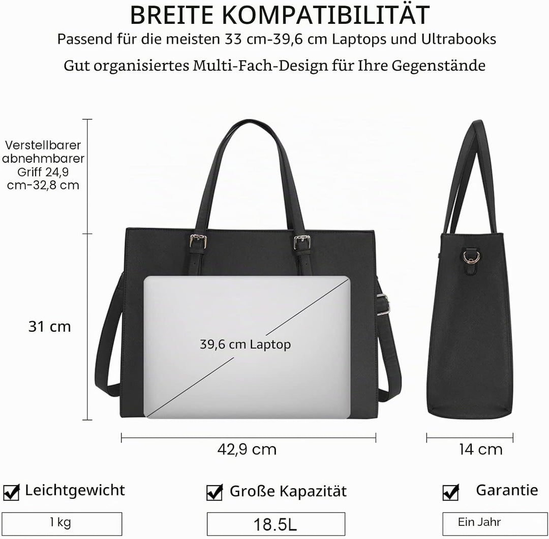 NUBILY Handtasche Shopper Damen Grosse Schwarz Handtasche Leder Umhängetasche Arbeitstasche Gross La