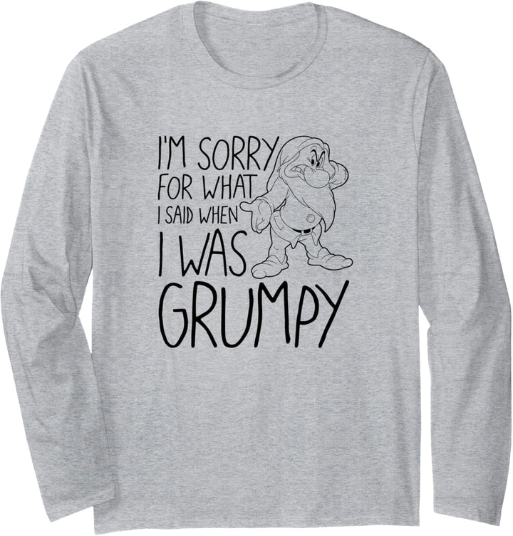 Disney Snow White Grumpy Things Said Text Poster Langarmshirt