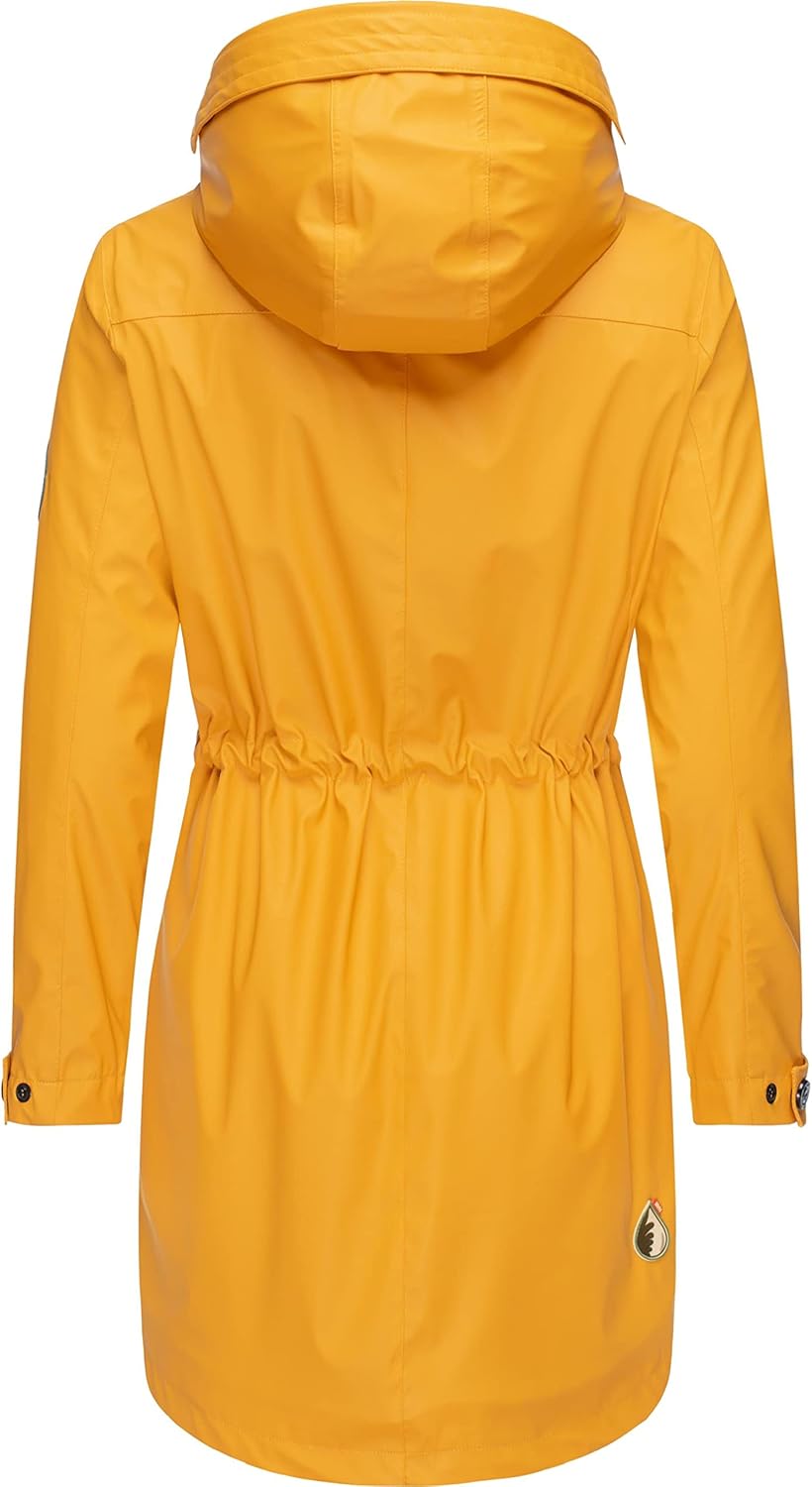Navahoo Damen wasserdichter gefütterter Regenmantel Deike XS Amber Yellow, XS Amber Yellow