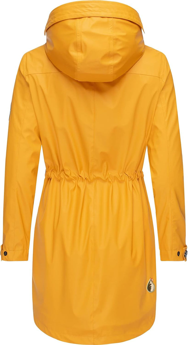 Navahoo Damen wasserdichter gefütterter Regenmantel Deike XS Amber Yellow, XS Amber Yellow