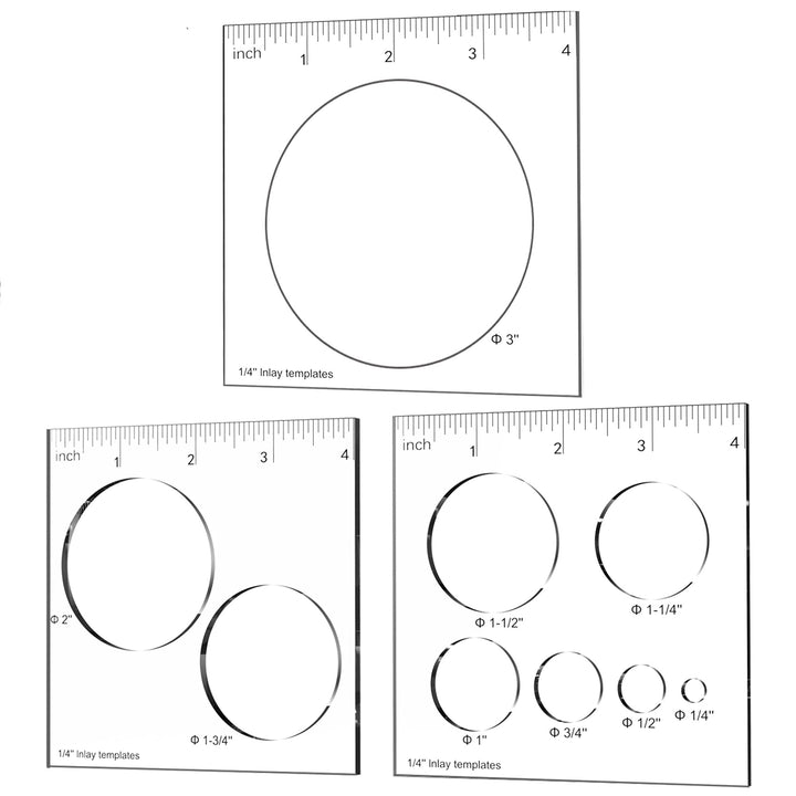 inBovoga 3Pcs Circle Inlay Templates, Router and Decorative Templates for Woodworking, Router Jig Te