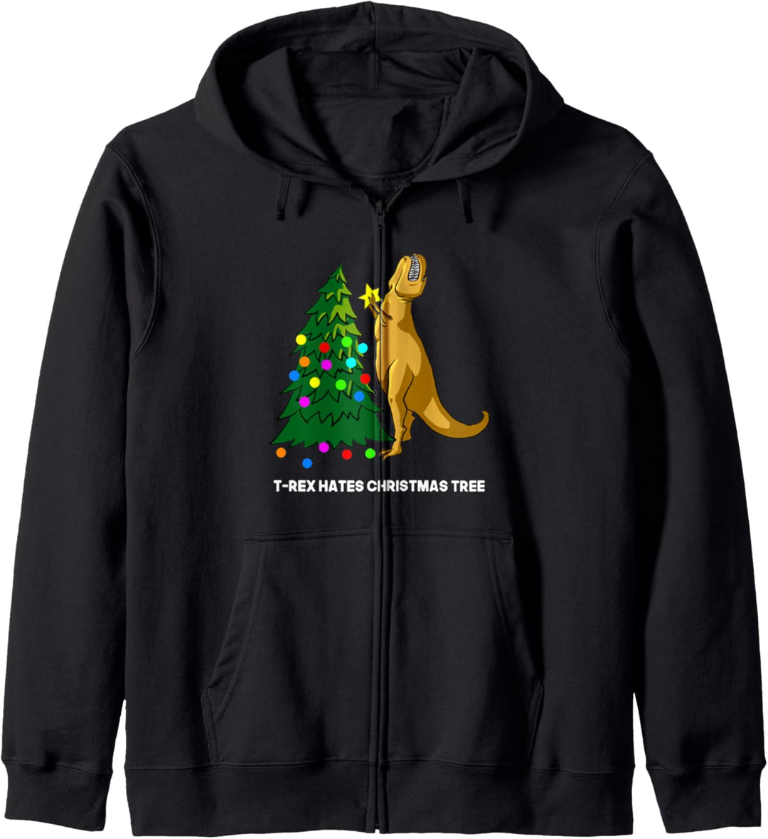 T-Rex Hates Christmas Tree Dinosaur Dino Merry Xmas Funny Kapuzenjacke