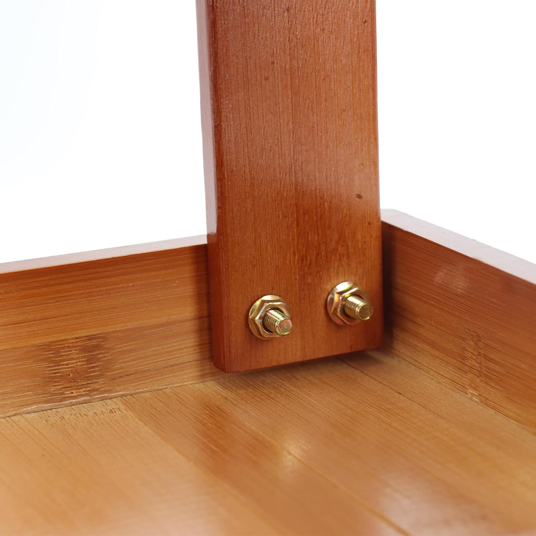 2er Set Bambus Duschhocker, Kleiner Badezimmer Hocker aus Holz mit Ablage, 28 x 23 x 26 cm Natur Bam