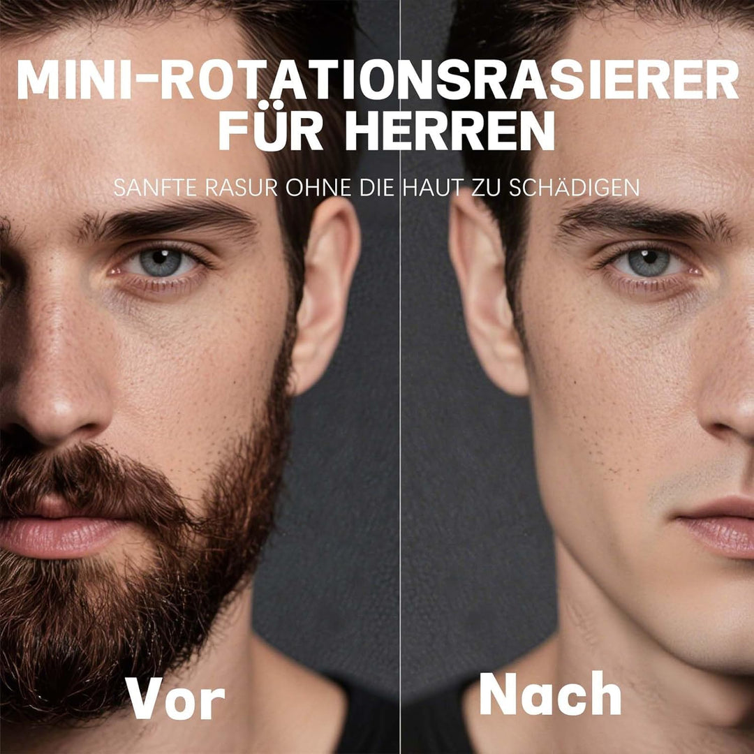 VGR 344 Mini Rasierer Herren, Elektrorasierer Herren mit Magnetischen Doppelrotationsköpfen für Einf