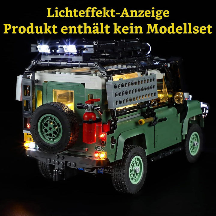 GEAMENT LED Licht-Set Kompatibel mit Lego Klassischer Land Rover Defender 90 (Land Rover Classic Def
