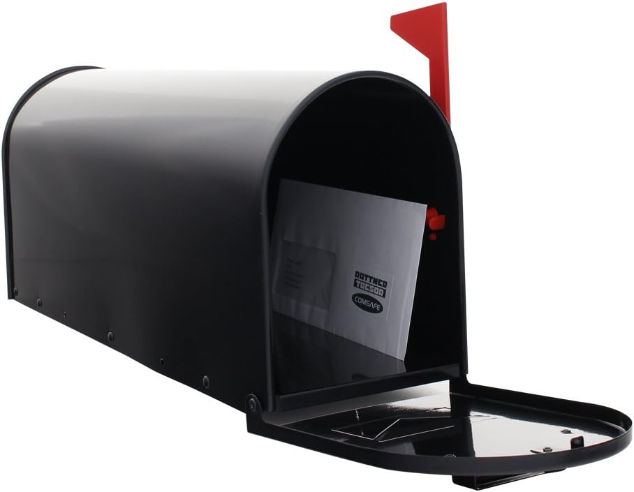Rottner 217 Briefkasten Mailbox Alu schwarz,Schnappverschluss,mit optischer Füllanzeige (Fähnchen zu