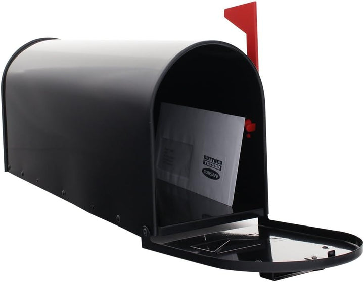 Rottner 217 Briefkasten Mailbox Alu schwarz,Schnappverschluss,mit optischer Füllanzeige (Fähnchen zu