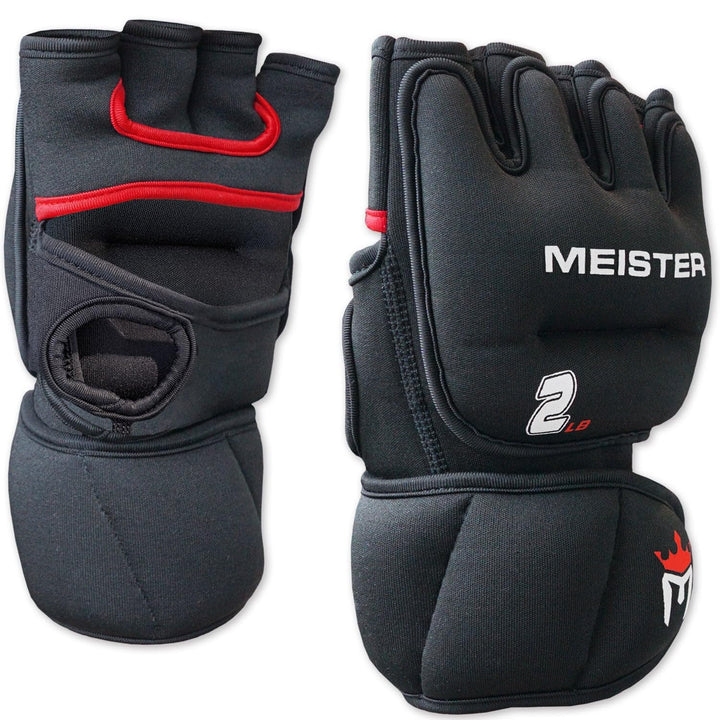 Meister Gewichtshandschuhe aus Neopren für Cardio- und schwere Hände, 2 Stück, 0,9 kg, Schwarz/Rot