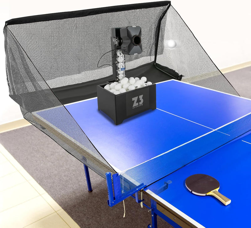 36W Tischtennismaschine mit Netz Automatischer Tischtennis-Werfer mit Fernbedienung 100 ABS-Bälle 35