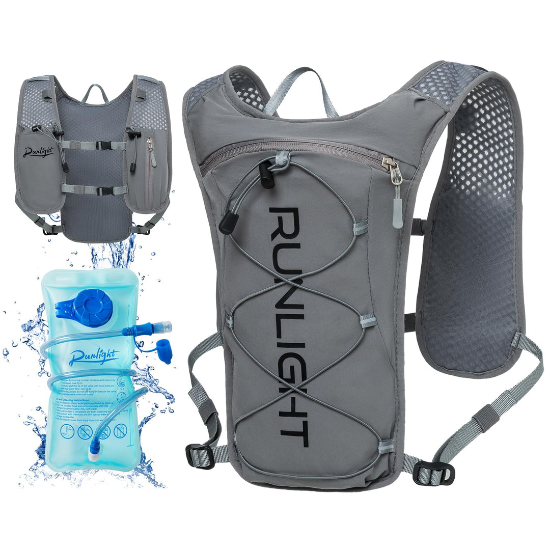 Runlight Laufweste für Damen und Herren,Verstellbare Brustgurte, Trinkweste Laufen mit 1500ml Wasser