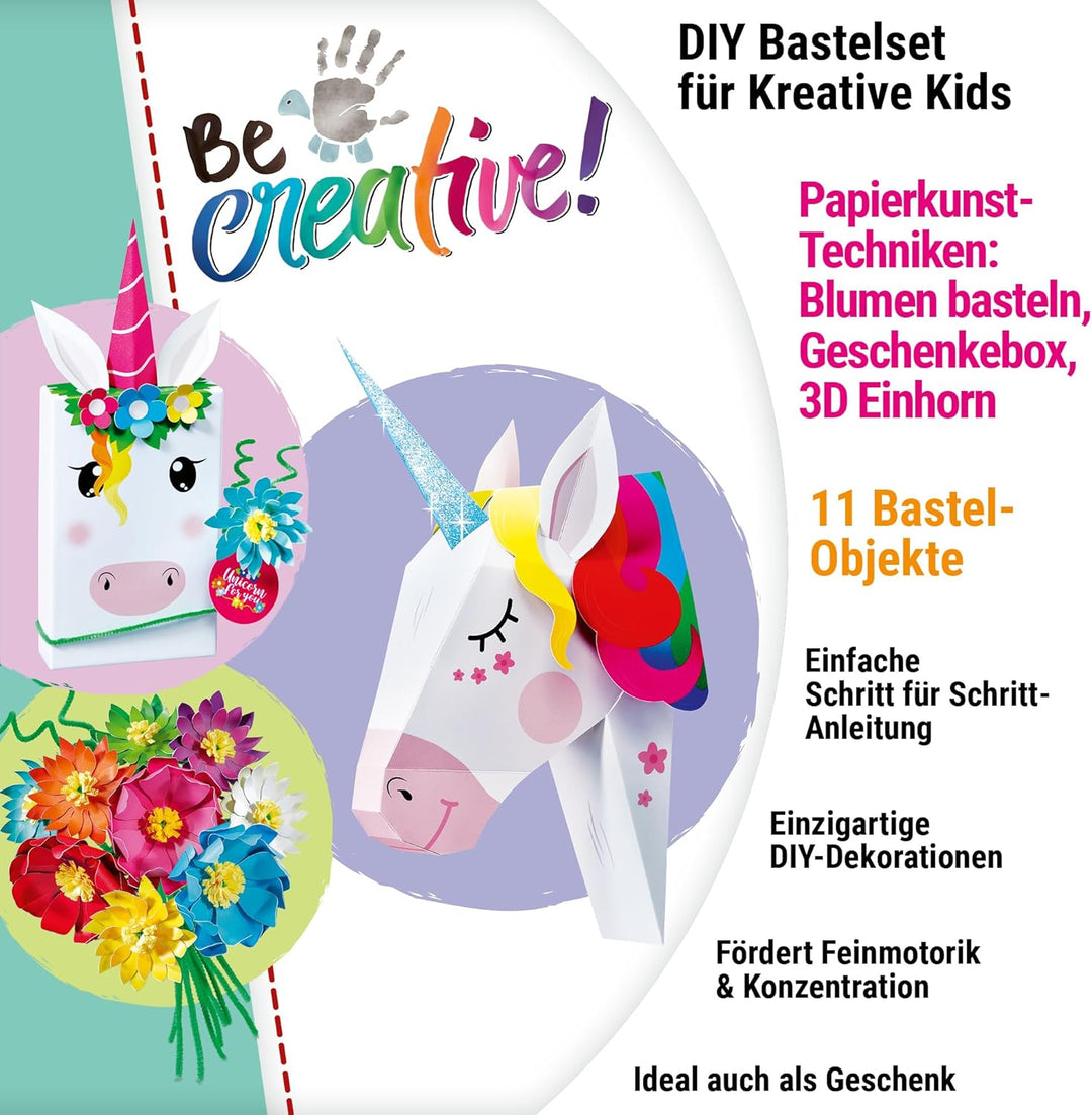 Ravensburger 23541 BeCreative Paper Art Einhörner, DIY für Kinder ab 6 Jahren
