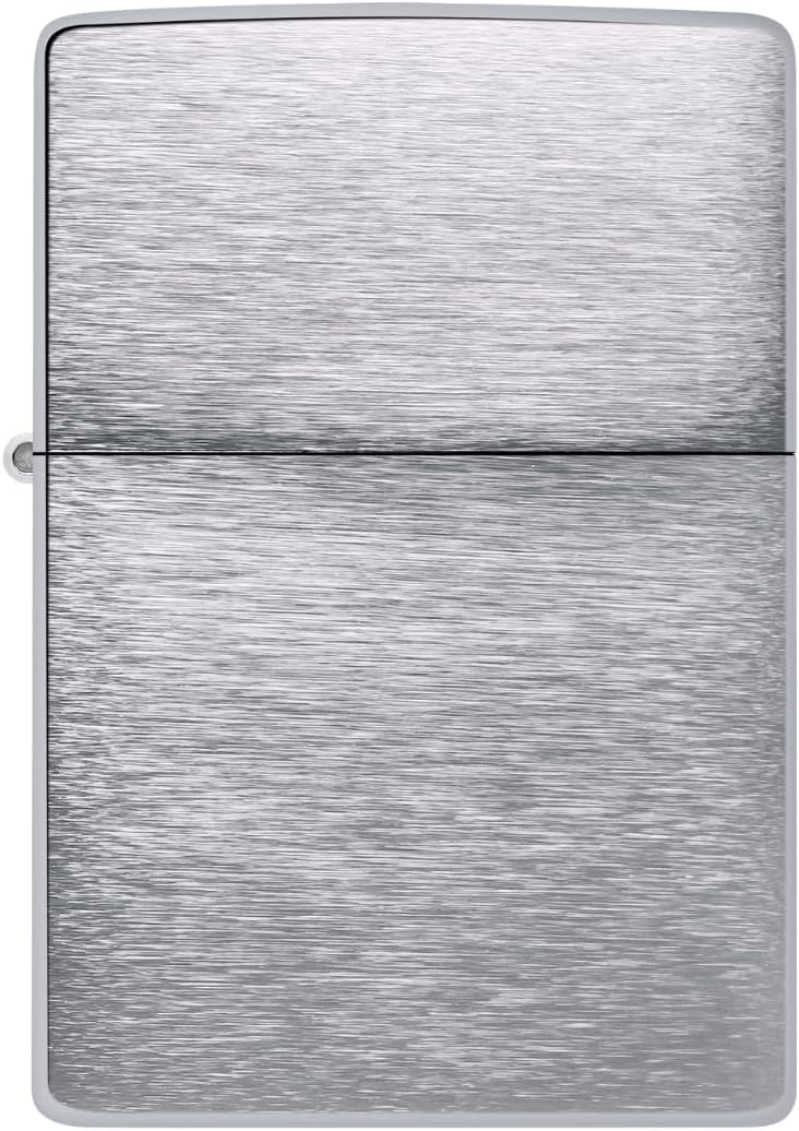 Zippo Vintage gebürstetes Chrom ohne Schlitze – 230.25, Gebürstetes Chrom