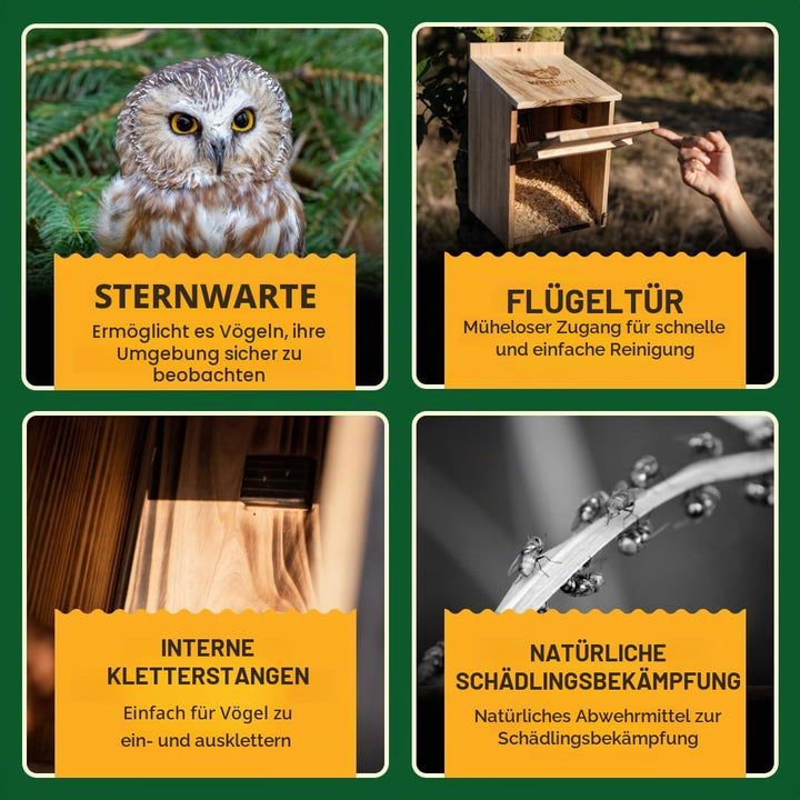 WildYard Turmfalke Nistkasten aus Zedernholz - Rustikal - Vormontierter grosser Eulenkasten mit Rein
