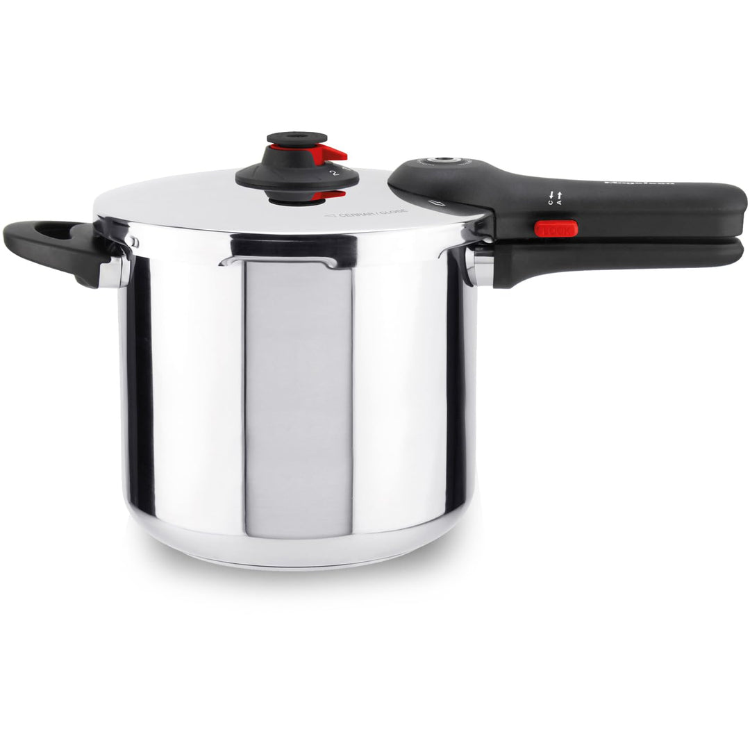 Magefesa EasyClick – Schnellkochtopf 8 Liter, Edelstahl 18/10, Einfache Öffnung, Für alle Herdarten,